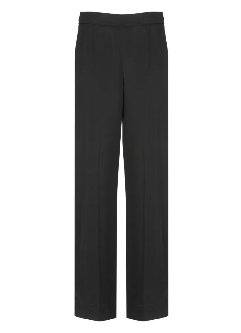 Thumbnail - Jil Sander - Black Viscose Palazzo Pants - Größe 44 - schwarz