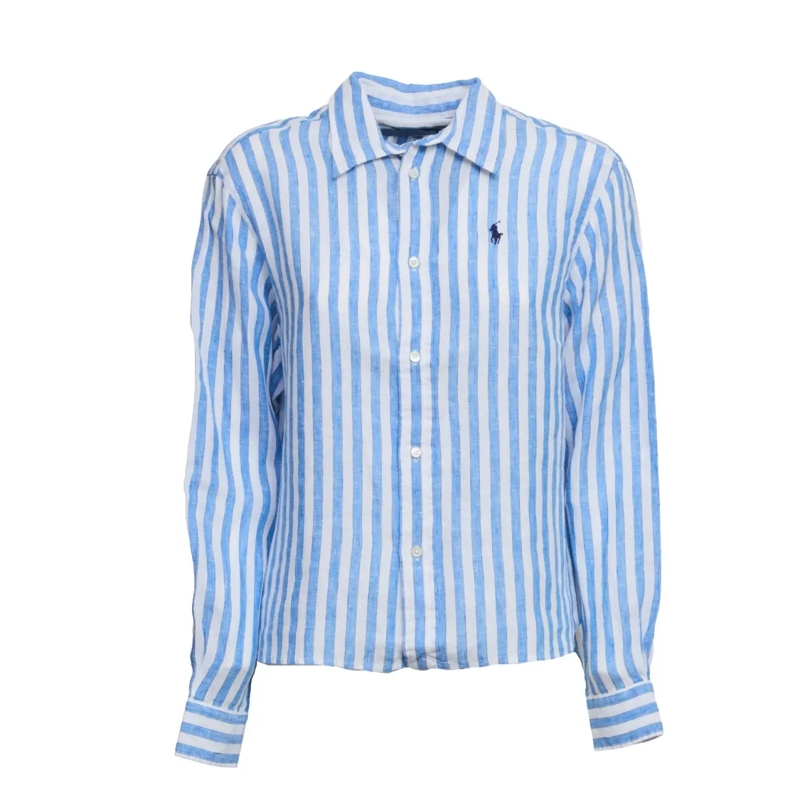 Polo Ralph Lauren Bluse Striped Linen Shirt Blue