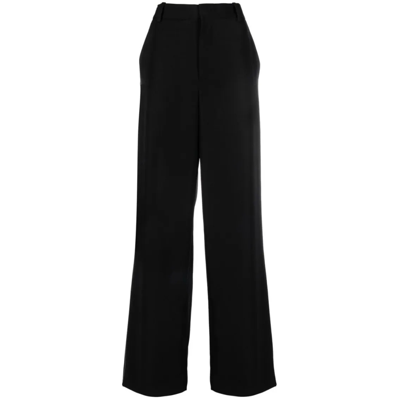 Balmain  Mid-Rise Wide-Leg Trousers Black