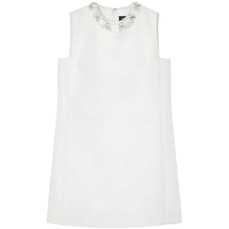 Versace Minikleid Mini Dress With Bead Embellishments White