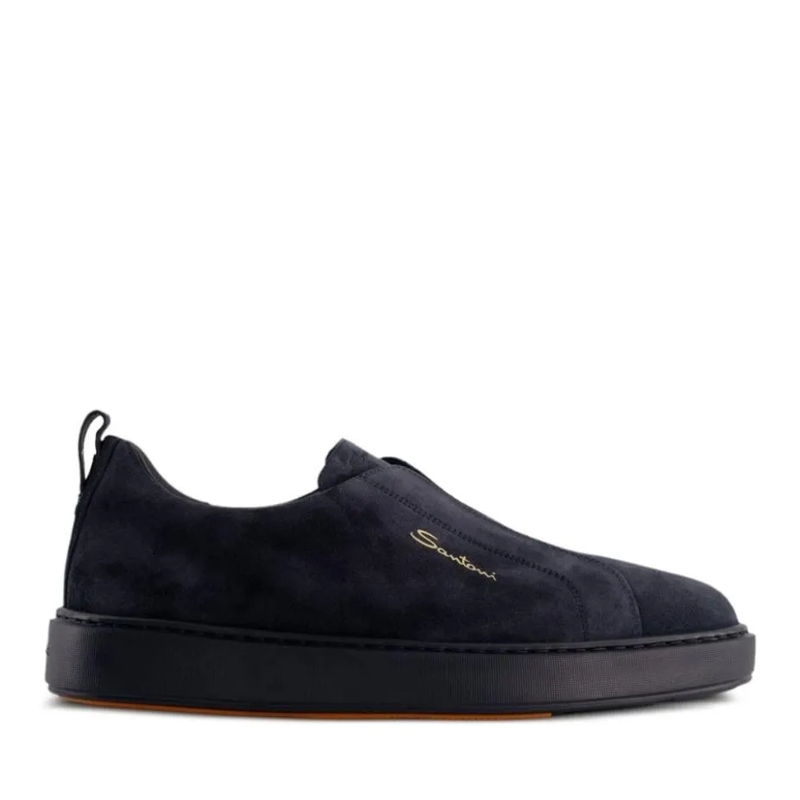 Santoni Lage-top sneaker Round Toe Sneaker With Logo Blue