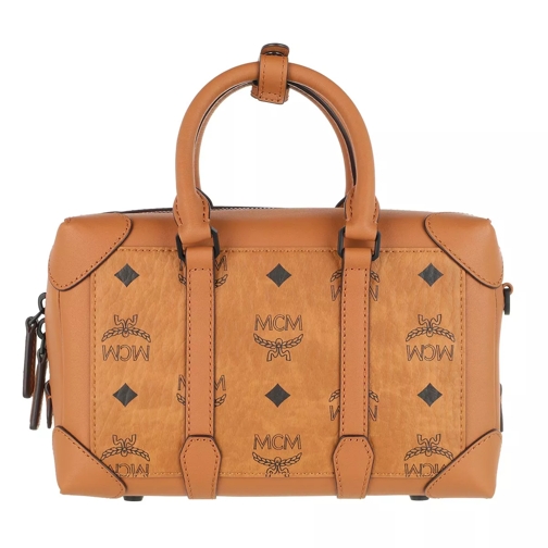MCM Small Berlin Visetos Crossbody Bag With Handle Cognac Cross body-väskor