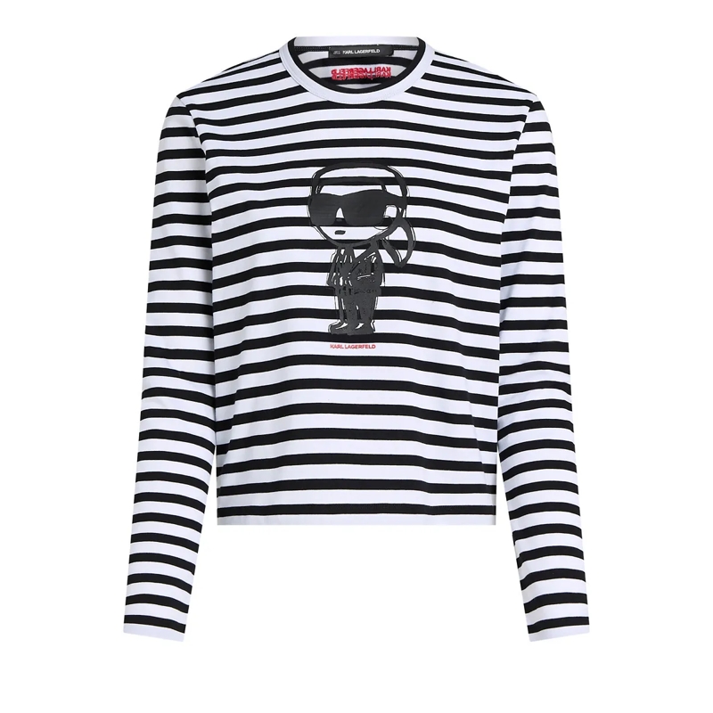 Karl Lagerfeld T-Shirt IKON�LANGARM-T-SHIRT MIT STREIFEN schwarz