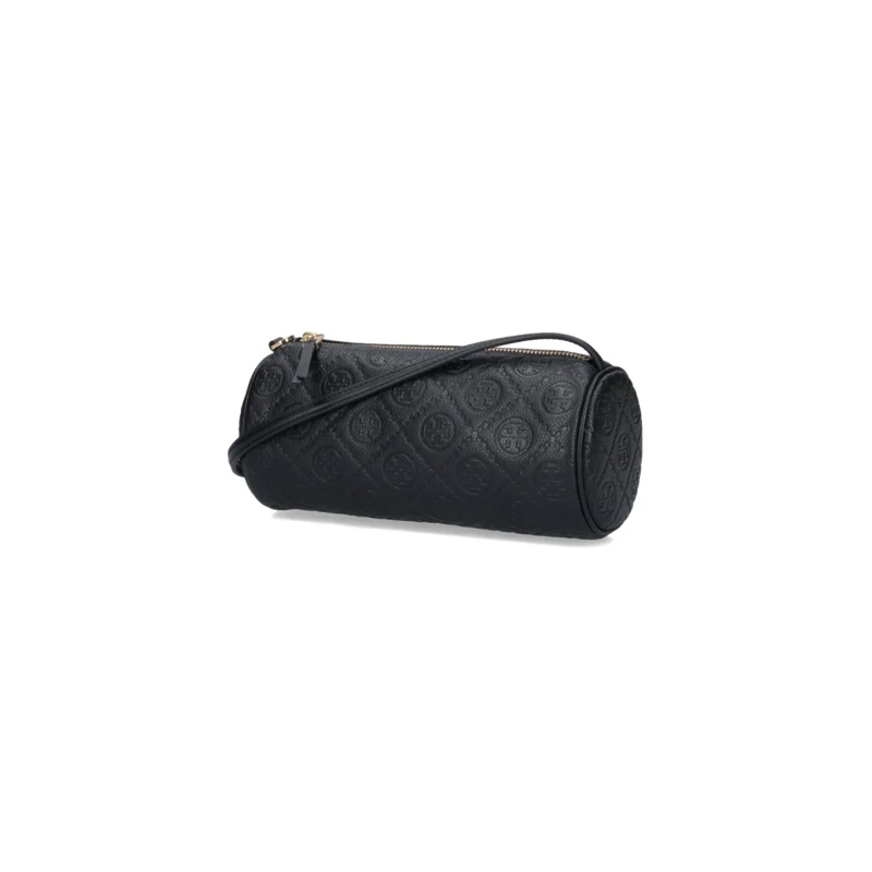 Tory Burch Sac à bandoulière Cylindrical Shoulder Bag In Black Textured Leather Black