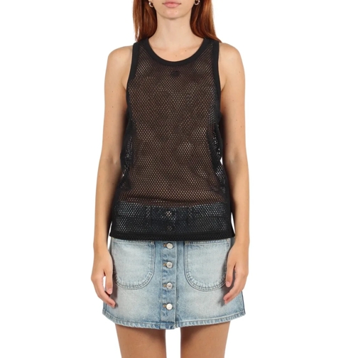 Courrèges Fishnet Tank Top Black Chemisiers