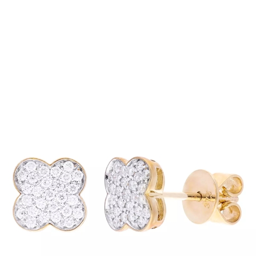 VOLARE Earrings with 54 diamonds zus. approx. 0.18ct Gold Orecchini a bottone