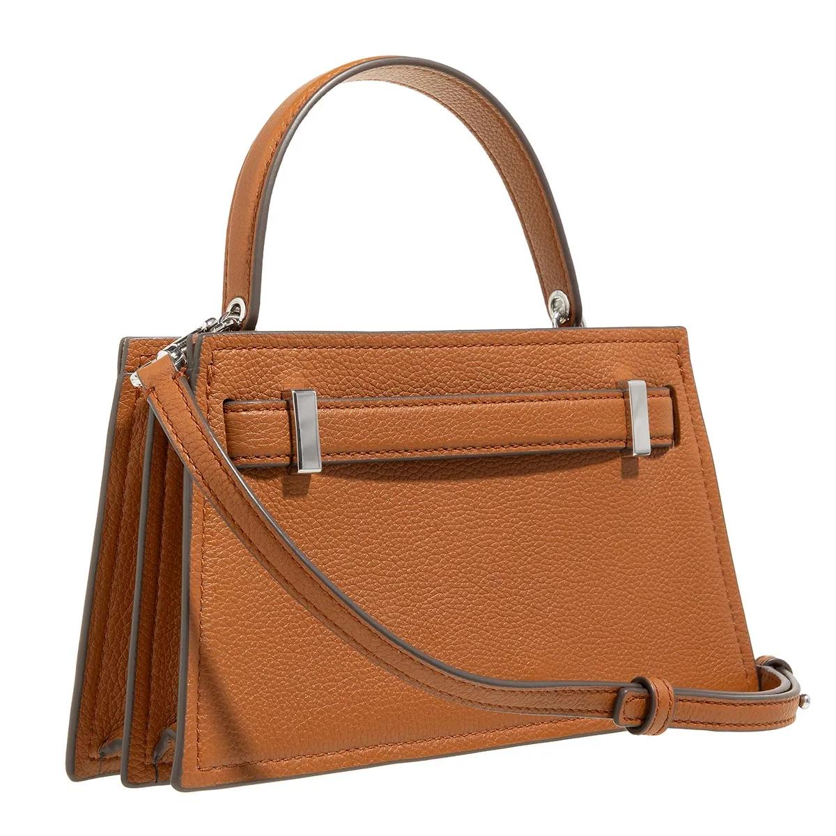 TORY BURCH Satchels Petite Lee Radziwill Pebbled Bag in bruin