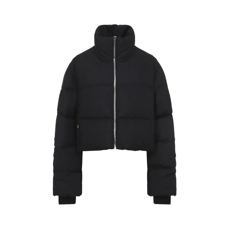 Moncler  Oversized Cropped Down-Filled Jacket With High Tur Black