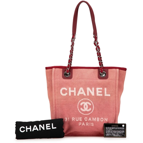 Chanel Sac à bandoulière 2011 Mini Canvas Deauville Tote rot (Image 20)