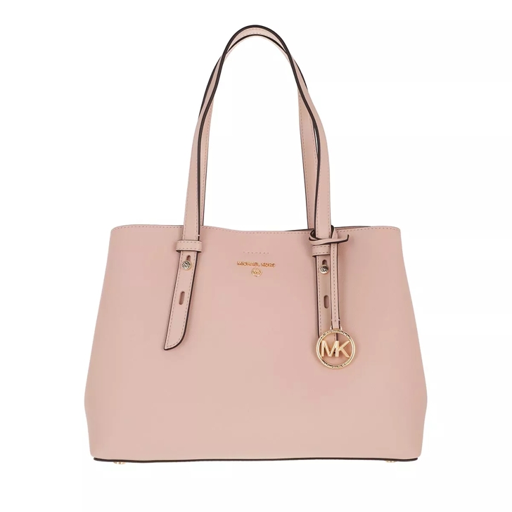 MICHAEL KORS borsa shopping rosa dettagli oro con tracolla e 2