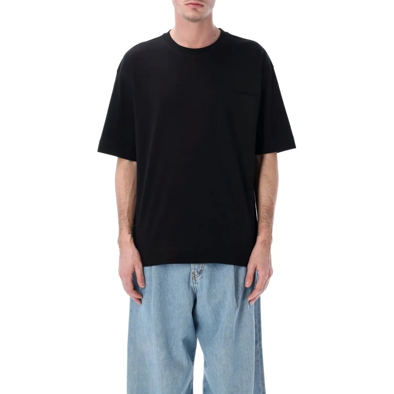Dries Van Noten T-shirt Structured Heavyweight Cotton Pocket T-Shirt Black