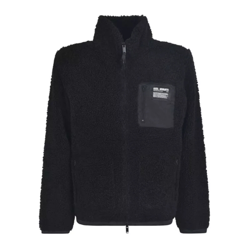 Axel Arigato Black Logo-Patch Long-Sleeve Fleece Jacket Black 