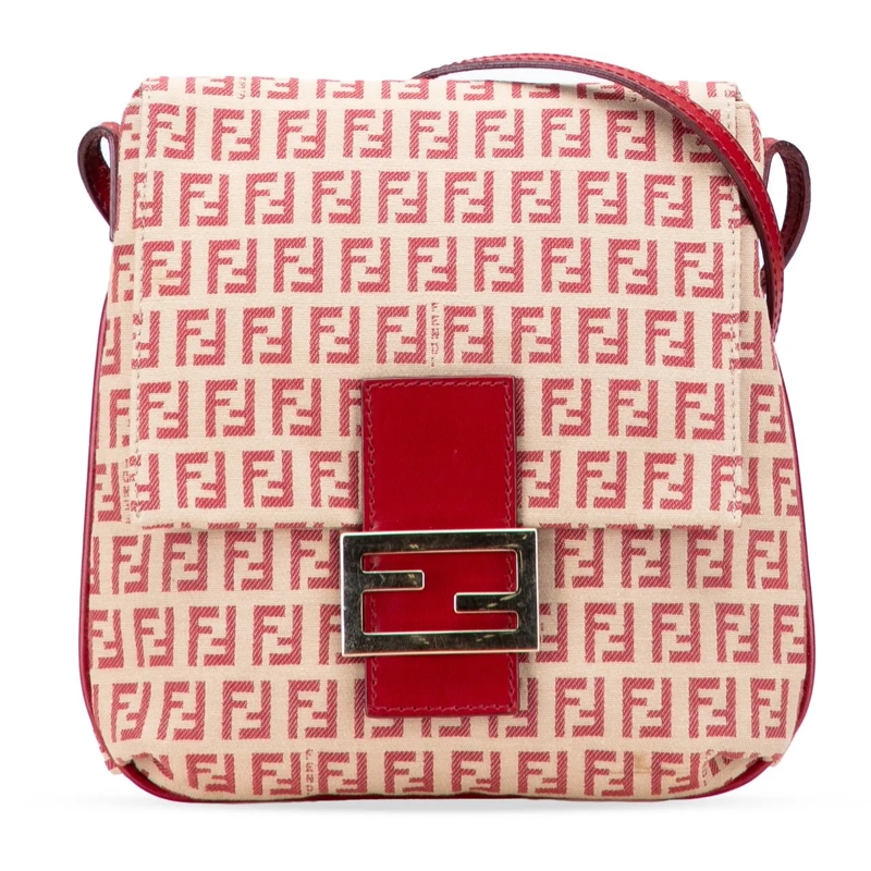 Fendi Sac à bandoulière Zucchino Canvas Flap Crossbody braun
