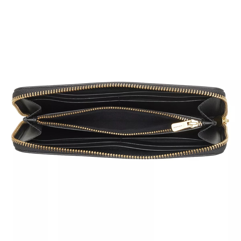 Coach Portemonnaie mit Zip-Around-Reißverschluss Smooth Leather Slim Accordion Zip Black(Image 5)