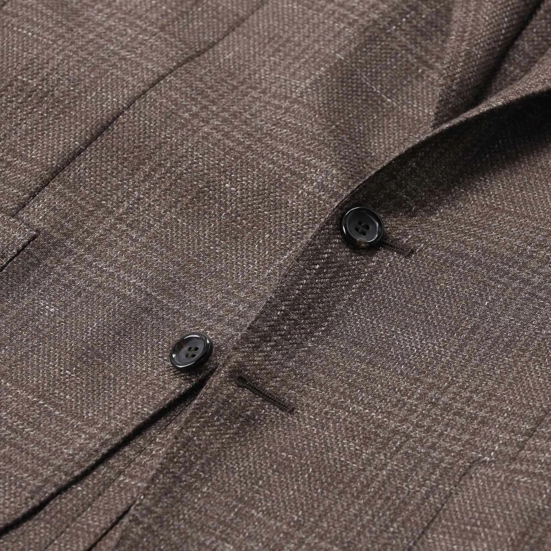 Canali Anzugjacke Kariertes Sako Kei braun(Image 4)
