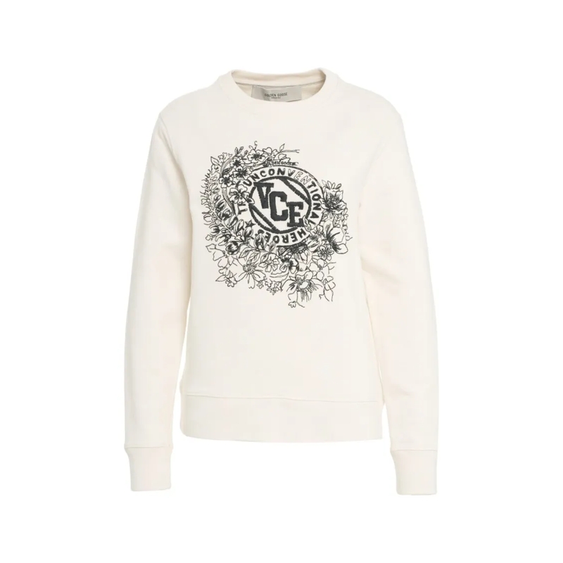 Golden Goose  Logo Print Sweatshirt Neutrals