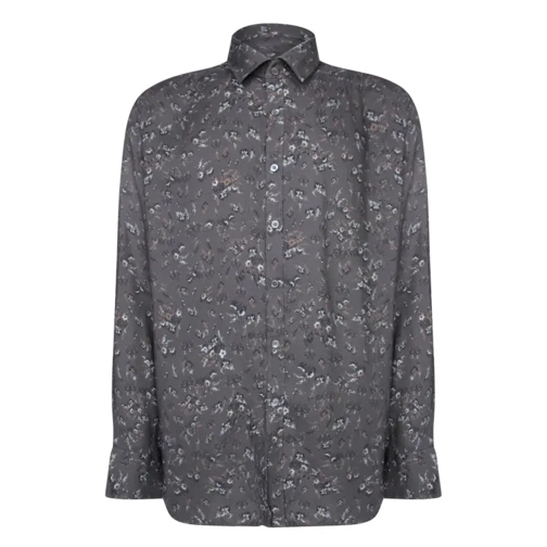 Canali Long-Sleeved Viscose Shirt Grey 