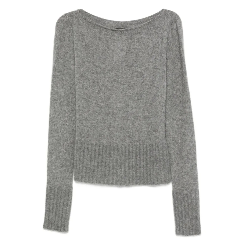 Tom Ford Trui Melange Grey Cashmere-Silk Blend Sweater Grey