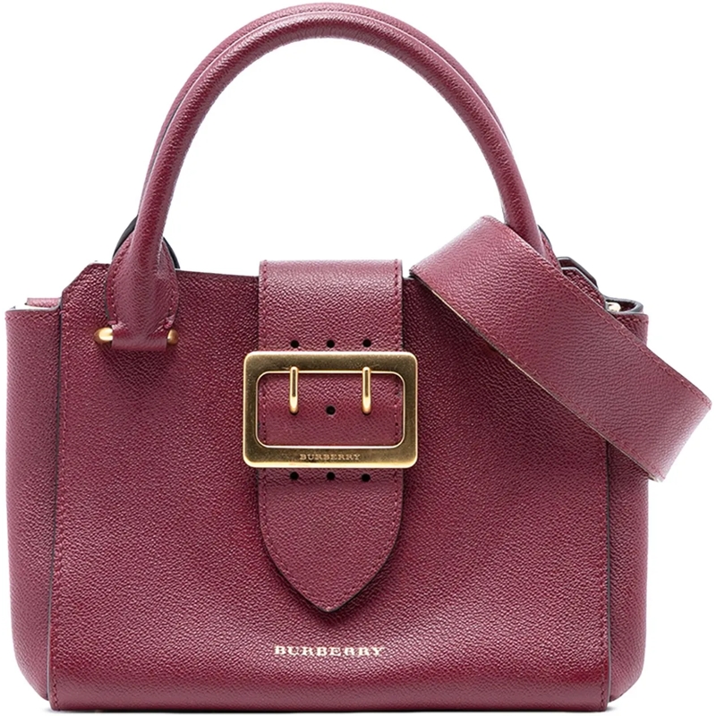 Burberry Schultertasche Small Grained Leather Buckle Tote rot