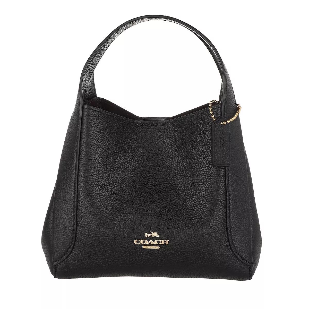 Coach Polished Pebble Leather Hadley Hobo 21 Black