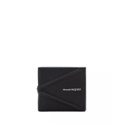 Alexander McQueen Leather Wallet Black Portefeuille à deux volets