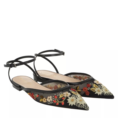 Christian Dior Diovere Embroidered Flat Sandals Yellow/Orange Sandale