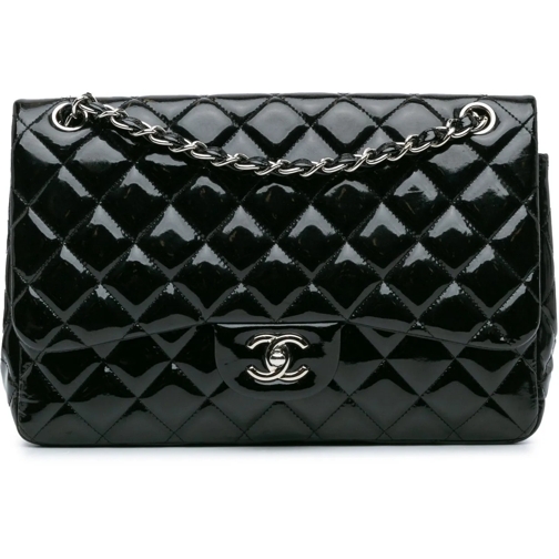 Chanel Sac à bandoulière 2010-2011 Jumbo Classic Patent Double Flap schwarz (Image 2)