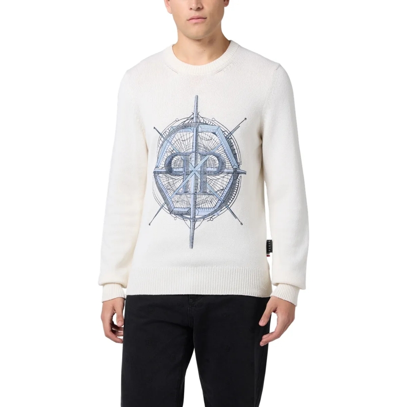Philipp Plein  Round Neck Pullover Wind Rose weiss(Image 3)