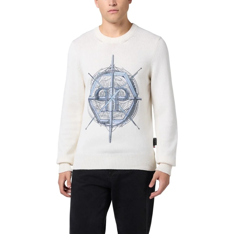 Philipp Plein  Round Neck Pullover Wind Rose weiss(Image 2)