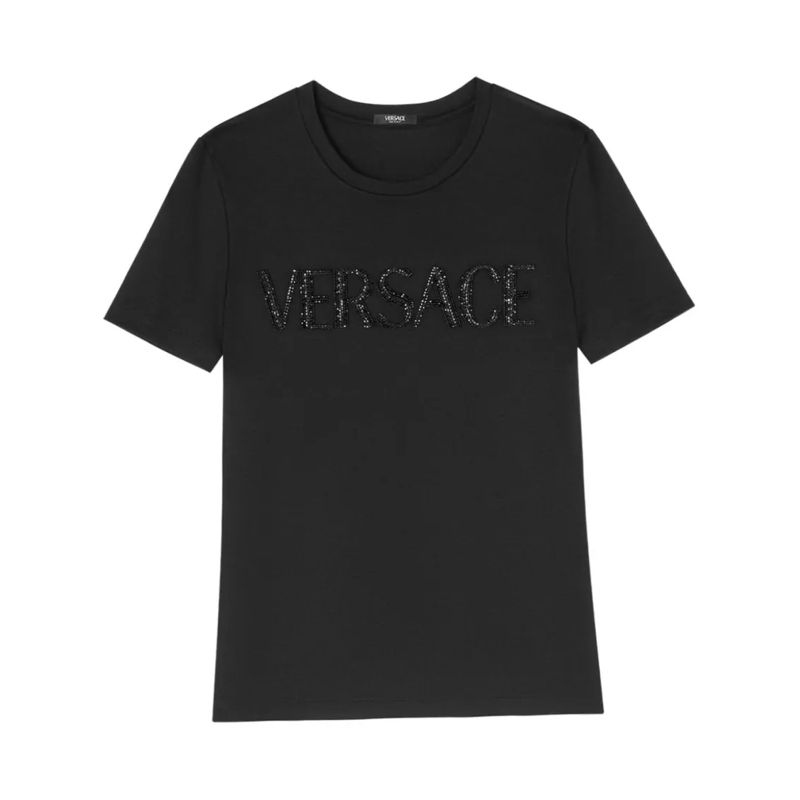 Versace T-Shirt Cotton Jersey Top Black