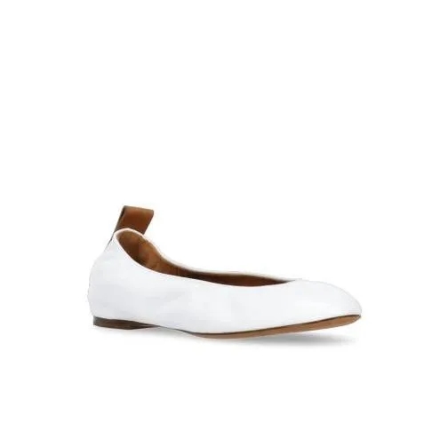 Lanvin Ballerina Leather Ballet Shoes White