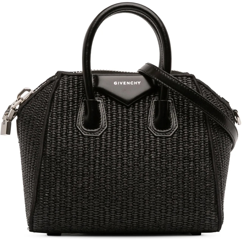 Givenchy Sac à bandoulière Mini Raffia Antigona Satchel schwarz