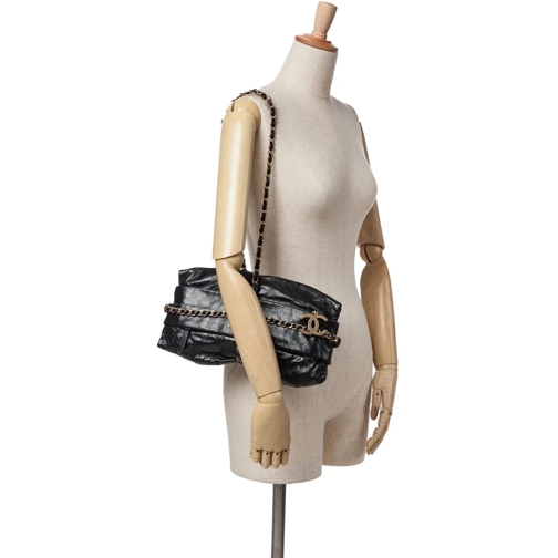Chanel Sac à bandoulière 2012 Aged Calfskin Midnight Swim Baluchon Bag schwarz (Image 20)