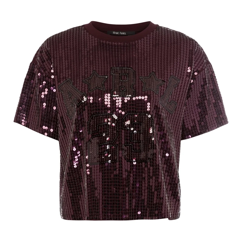 Marc Aurel Bluse Paillettenshirt bordeaux