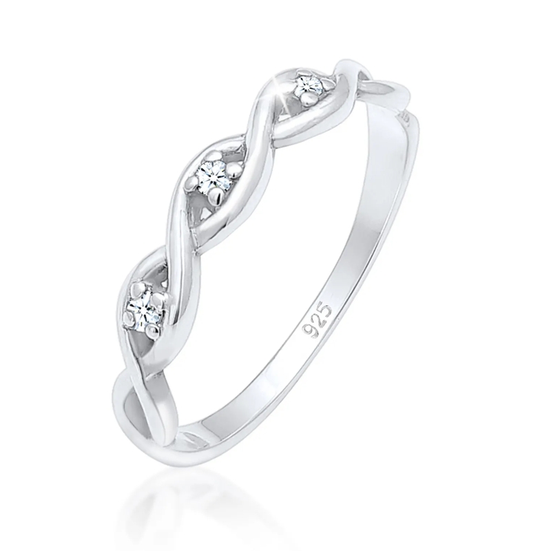 Elli Diamantring Ring Elli DIAMONDS Ring Knoten Unendlich Diamant ( silber