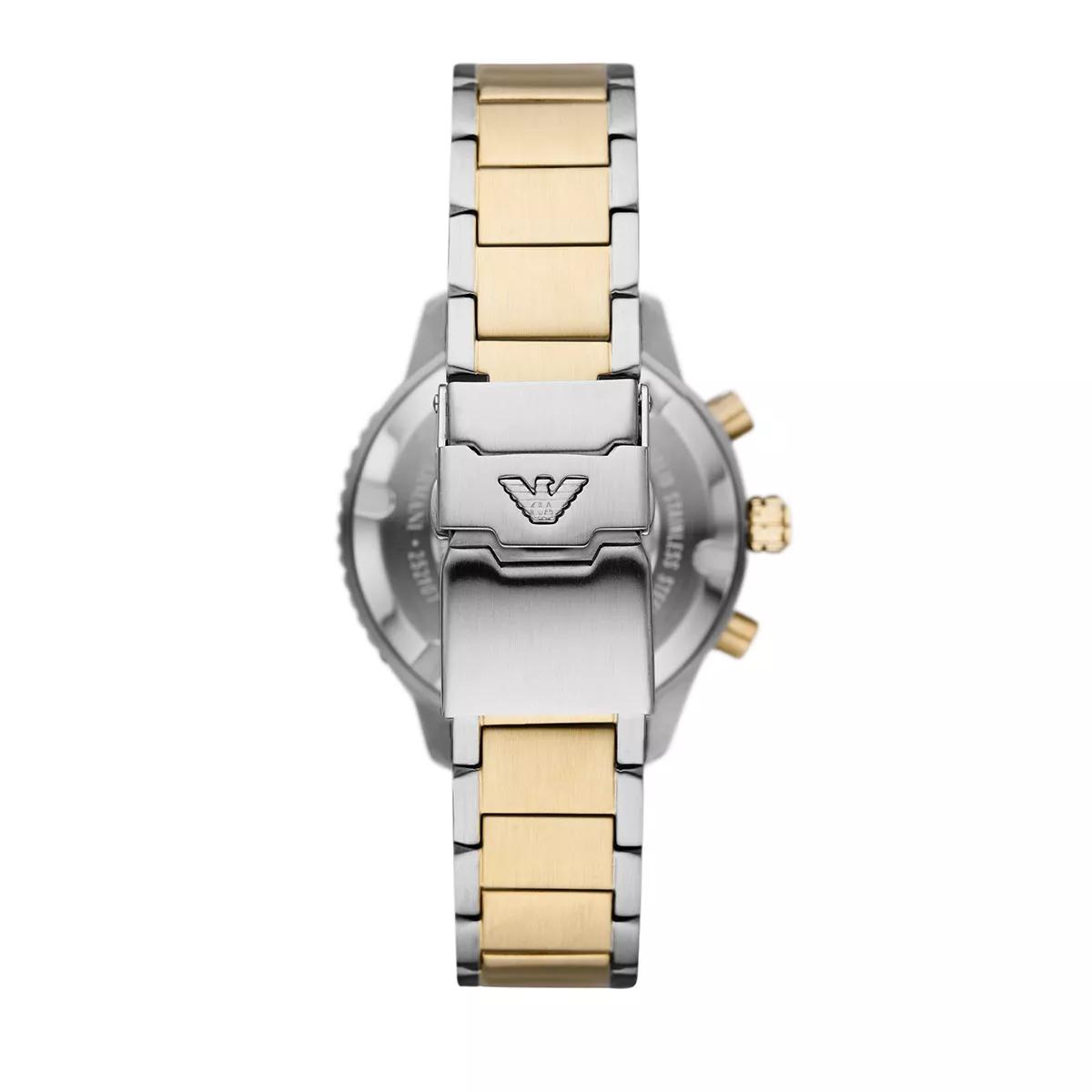 Emporio Armani Chronograph Stainless Steel Watch AR11362 Silver Bicolored Chronographe