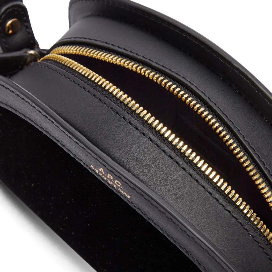 A.P.C. Hobo bags Sac Demi-Lune Mini Shoulder Bag in zwart