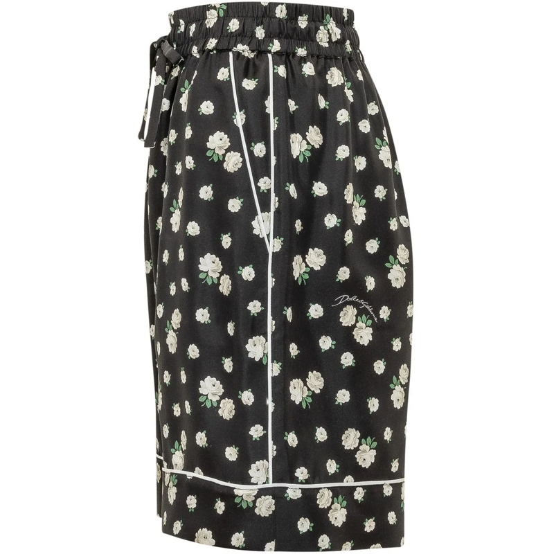Dolce&Gabbana Shorts Shorts con Coulisse e Stampa Floreale schwarz(Image 3)