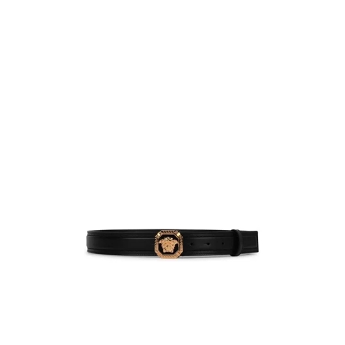 Versace Ledergürtel La Medusa' Black Leather Belt Black