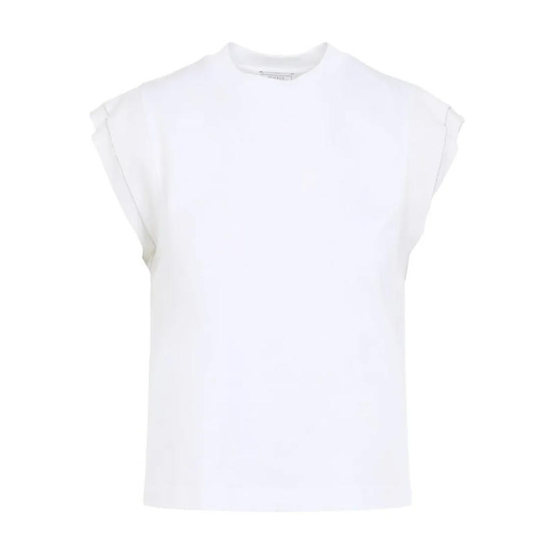 Peserico Top Boxy White Shirt With Layered Flutter Sleeves White