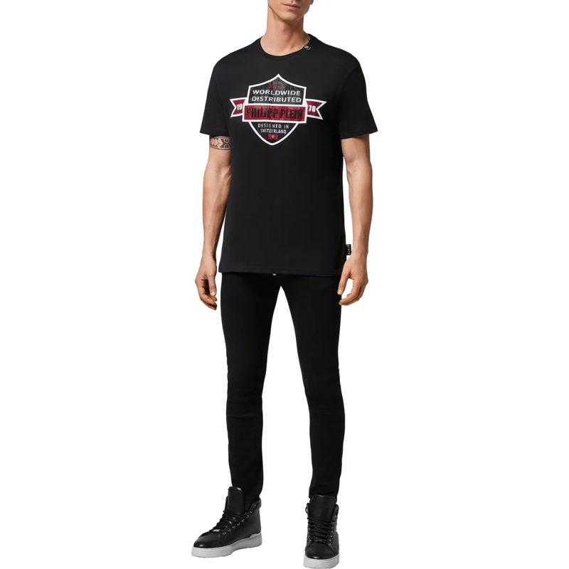 Philipp Plein T-Shirt Raffinierte Schlichtheit definiert dieses PHILIPP  schwarz(Image 4)