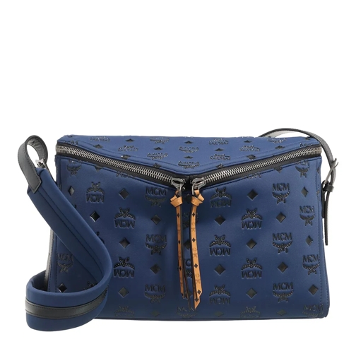 MCM Schoudertas Diamant 3D Fbr Shoulder Bag Med Vc Navy Blazer