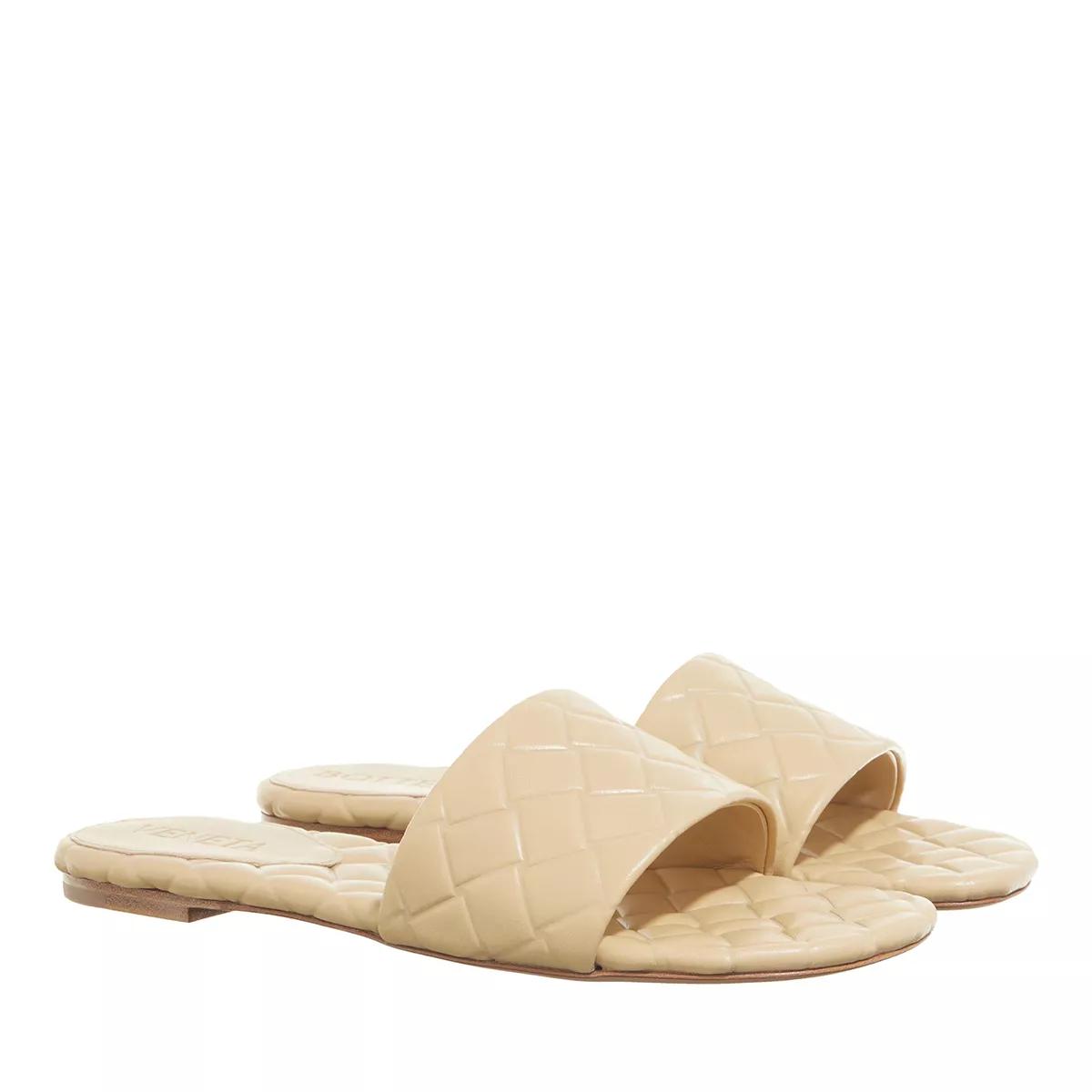 Bottega Veneta Slipper & Pantoletten - Flat Sandal Leather - Gr. 37 (EU) - in Beige - für Damen