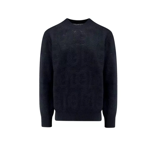 Dolce&Gabbana Virgin Wool Sweater With Dg Motif Black Pull en laine