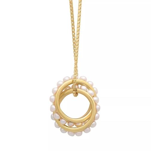 Rachel Jackson London 22K Plated Eternity Rings Studded Pearl Necklace gold Collier moyen