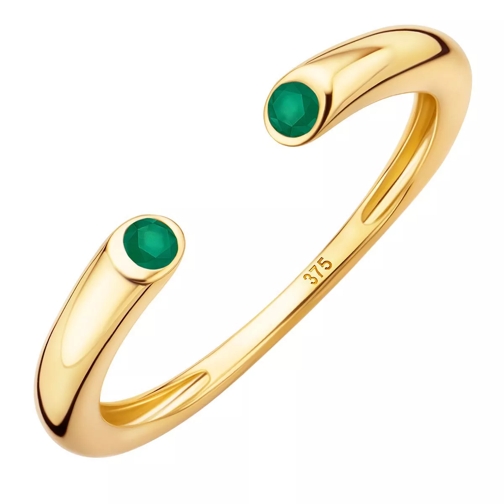 DIAMADA 9K Ring and Emerald (Brazil) Yellow Gold and Green Bague
