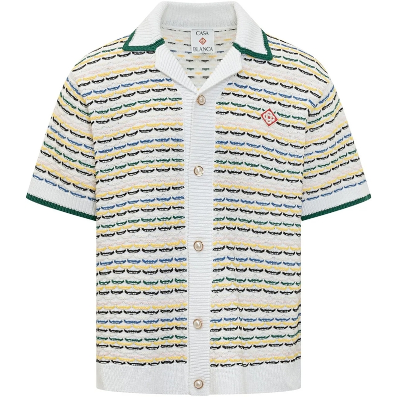 Casablanca Pull Cardigan In Maglia A Maniche Corte mehrfarbig