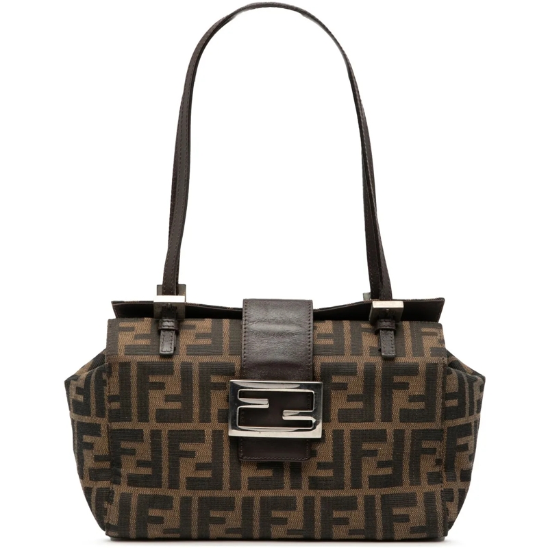 Fendi Schultertasche Zucca Canvas Bento Box Shoulder Bag braun