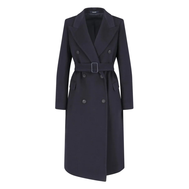Tagliatore Manteaux de tanche Double-Breasted Blue Cashmere Coat Blue