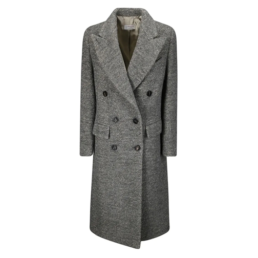 Alberto Biani Trenchcoat Classic Lapel Double-Breasted Coat Grey